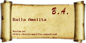 Balla Amelita névjegykártya